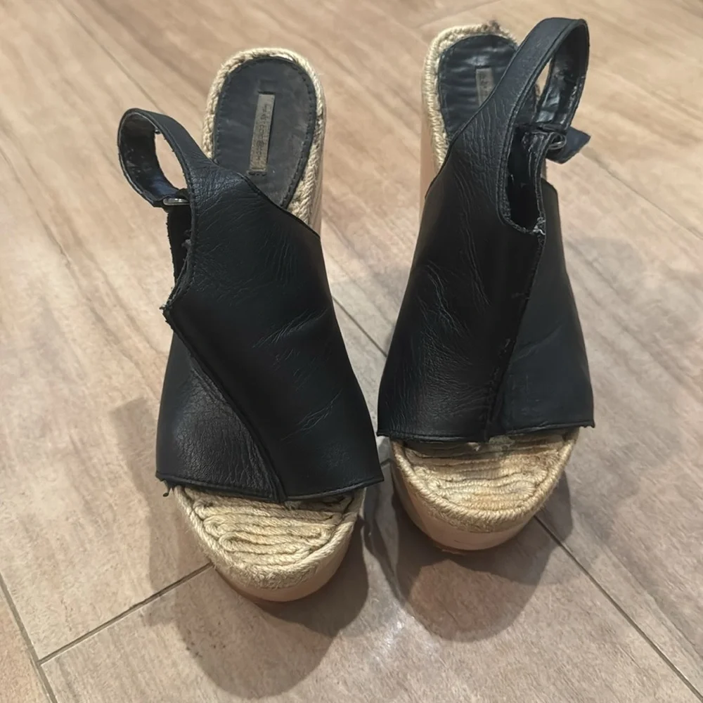 Max studio Shoes Women s Size 6 Black Camilla Wedge platform Open Toe Sandals - Picture 2 of 10